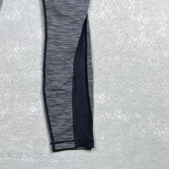 Lululemon Womens Leggings SZ 6 Gray Striped Leggings Pull On Logo Walking Casual - Picture 10 of 13